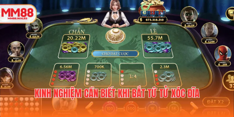 Kinh nghiệm cần biết khi bắt tứ tử Xóc đĩa